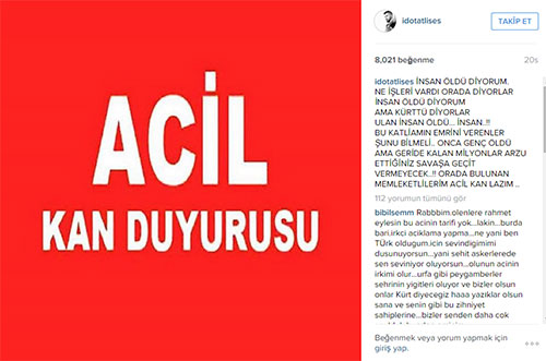 İdo'nun 'Suruç İsyanı' paylaşımı rekor kırdı