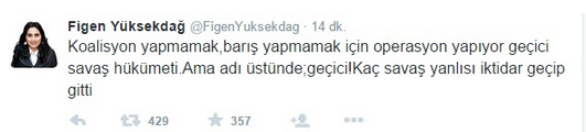 Figen Yüksekdağ'dan skandal tweet