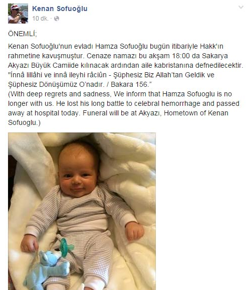 Kenan Sofuoğlu'nun oğlu Hamza vefat etti