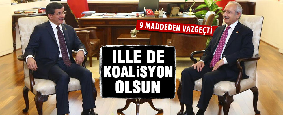 CHP 9 maddeden vazgeçti