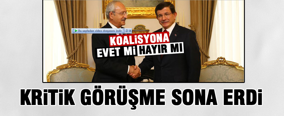 Başbakan Ahmet Davutoğlu, Kılıçdaroğlu görüşmesi sona erdi