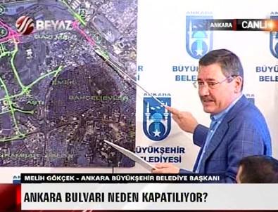 Başkan Gökçek yaşanacak felaketi harita üzerinde anlattı