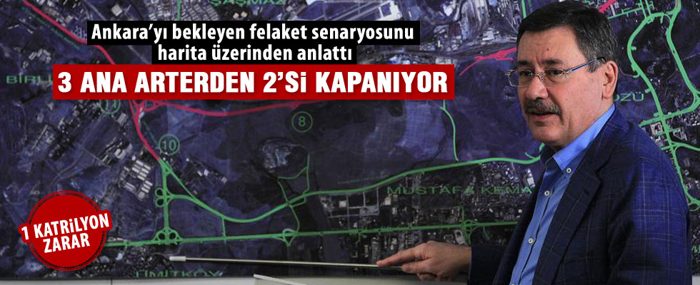 Başkan Gökçek yaşanacak felaketi harita üzerinde anlattı