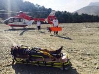 Kaza Yapan Kepçe İşçisine Helikopterli Müdahale Haberi