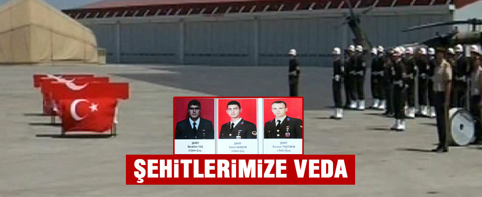 Yüksekova'daki 3 şehit için tören