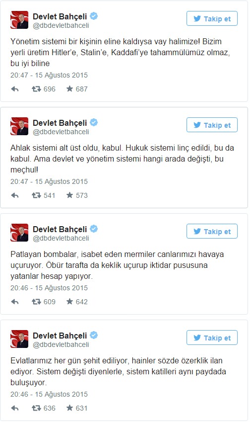 Devlet Bahçeli'den Erdoğan'a sert sözler