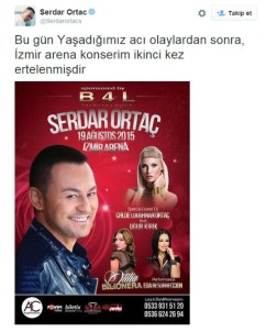 Serdar Ortaç Konser İptal Edildi