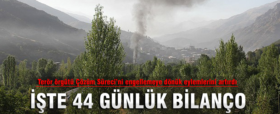 Terör saldırılarında 44 günlük bilanço