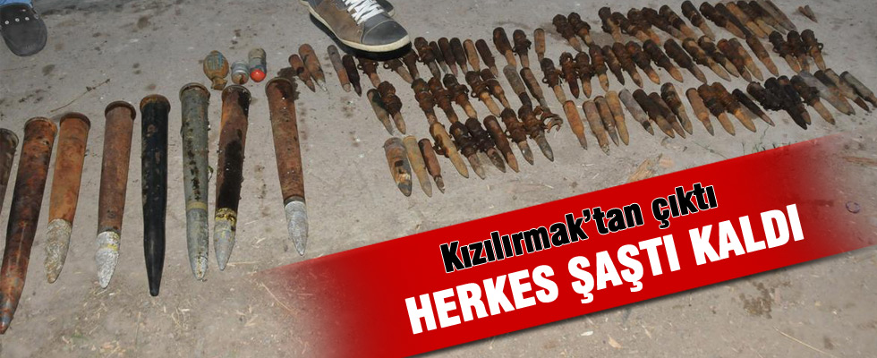 Kızılırmak'ta 130 adet mühimmat çıktı