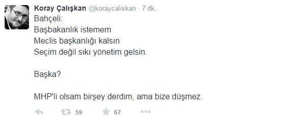 Koray Çalışkan'ın Bahçeli tweetine süper kapak