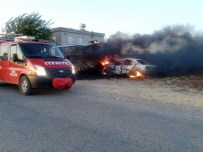 İSMAIL YAVUZ - Kontrolden Çıkan Otomobil Alev Aldı Açıklaması 6 Yaralı