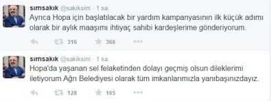 Ağrı Belediyesi Eş Başkanı Sakık'tan Hopa'ya Yardım