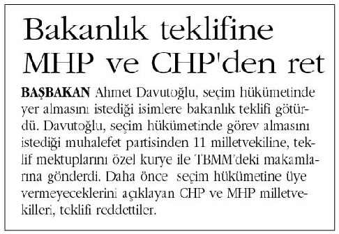 Ortadoğu gazetesi Tuğrul Türkeş'i görmedi