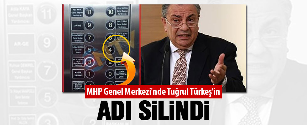 Tuğrul Türkeş'in ismi MHP asansöründen silindi