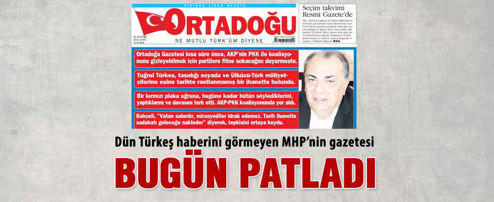 Ortadoğu gazetesinden Tuğrul Türkeş'e sert tepki
