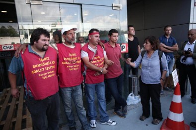 Taşeron İşçilerin CHP il başkanlığı önündeki protestosu