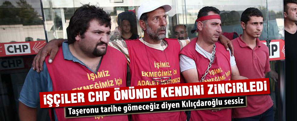 Taşeron İşçilerin CHP il başkanlığı önündeki protestosu