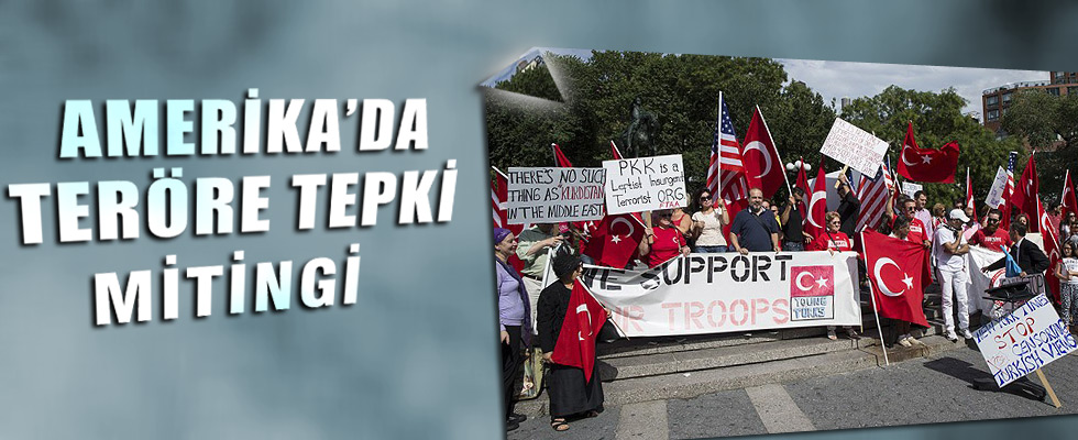 ABD'deki Türklerden teröre tepki mitingi