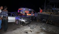 ISAF - Otomobil Asfalt Finişerine Çarptı Açıklaması 1 Ölü, 3 Yaralı