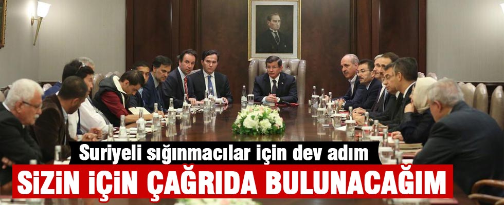 Davutoğlu, Suriyeli mültecilerin temsilcilerini kabul etti