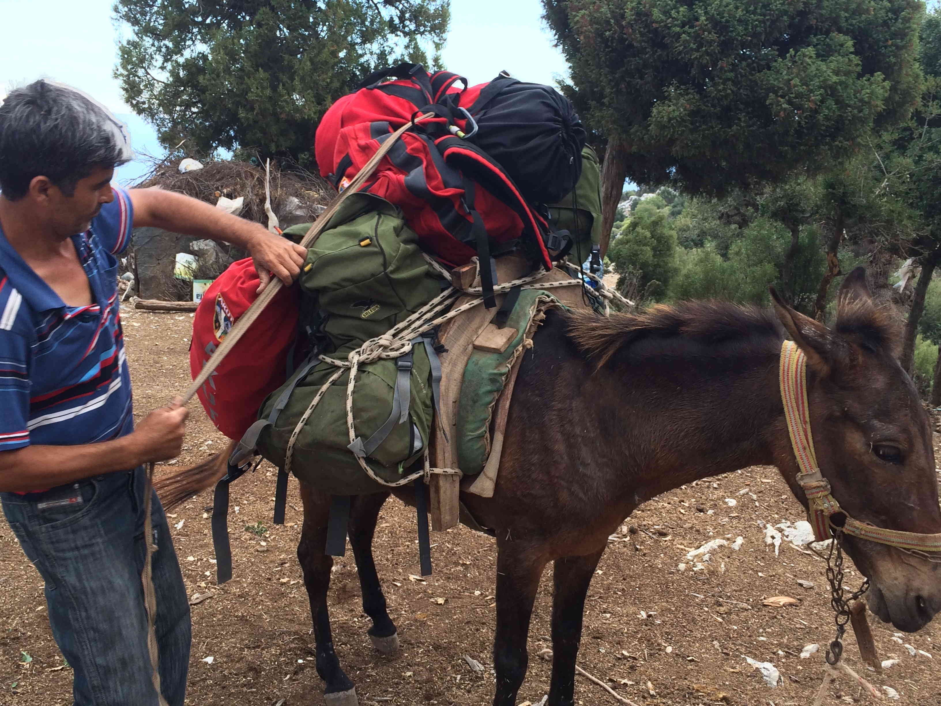 AKUT operasyon malzemelerini eşekle taşıdı