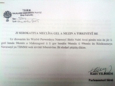 Meclis'te İlk Kürtçe Önerge