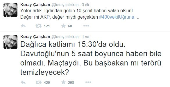 Koray Çalışkan: Terörün sorumlusu PKK değil hükümettir