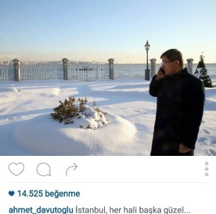 Davutoğlu'nun Kar Manzaralı Fotoğrafı Beğeni Topladı