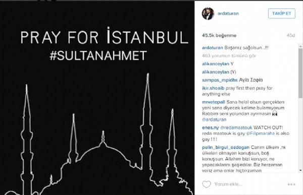 Arda'dan 'Sultanahmet' mesajı