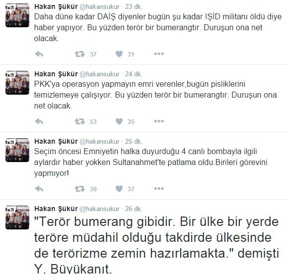 Hakan Şükür'den Sultanahmet tweeti