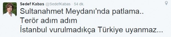 Sedef Kabaş'tan skandal tweet