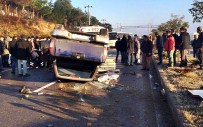 GİZLİ BUZLANMA - Takla Atan Kamyonet Karşı Şeride Geçti Açıklaması 2 Yaralı