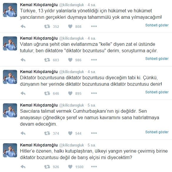 Kılıçdaroğlu hakaretlerine devam etti