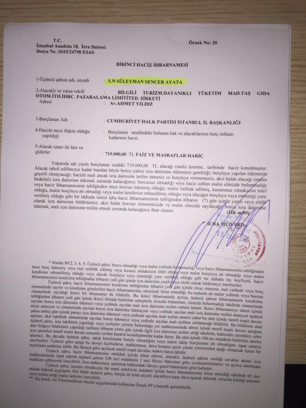 CHP İstanbul İl Başkanlığı'na haciz