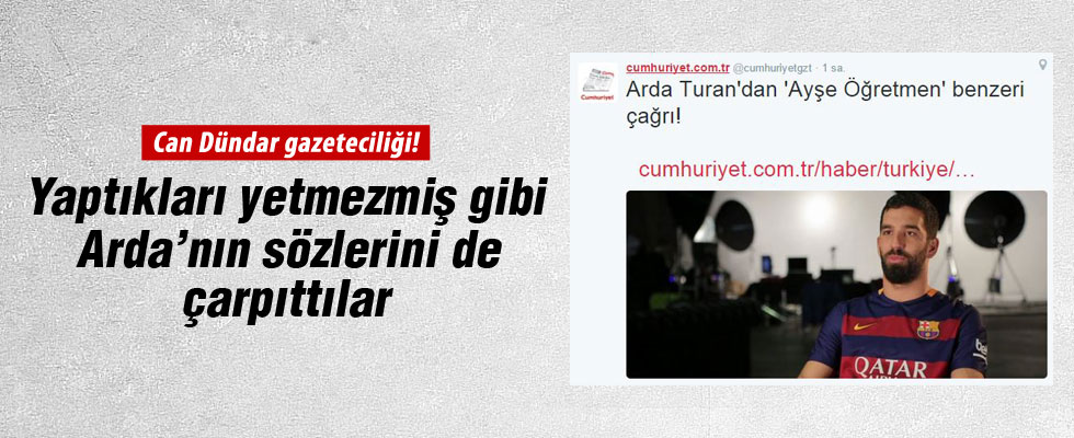 Cumhuriyet'ten skandal Arda Turan başlığı