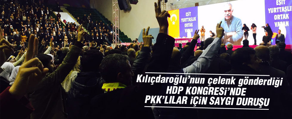 HDP kongresinde ölen PKK'lılar için saygı duruşu
