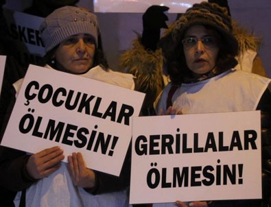 İHD'den Taksim'de 'Gerillalar ölmesin' protetosu
