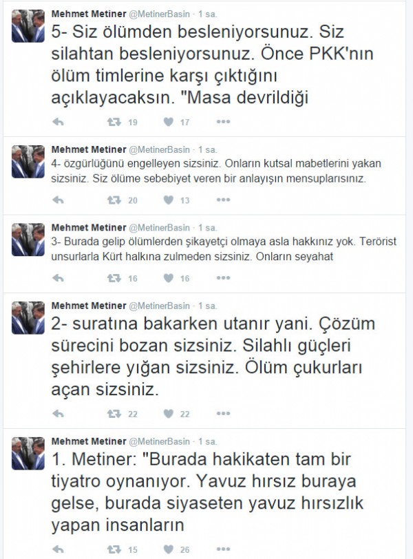 Metiner'den Baydemir'e sert tepki