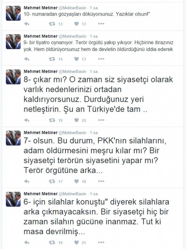 Metiner'den Baydemir'e sert tepki