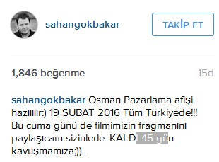 Şahan Gökbakar yeni filminin afişini paylaştı