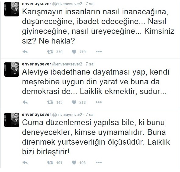 Aysever Cuma namazı düzenlemesini hazmedemedi