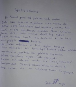 Erganili Öğrencilerden 15 Temmuz Şehitlerine Mektup