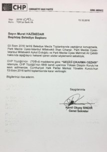 Beşiktaş Belediye Başkanı'nın 'Geçici Çıkarma Cezası' İstemiyle Disiplin Kuruluna Sevk Edilmesine İlginç Neden