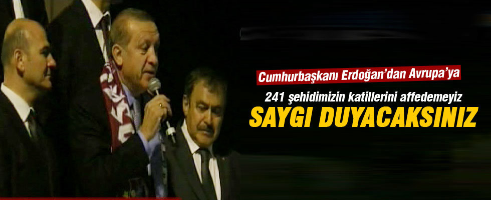 Erdoğan: 241 şehidimizin katillerini affedemeyiz
