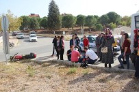MOTOSİKLET KAZASI - Çan'da Trafik Kazası;  1 Yaralı
