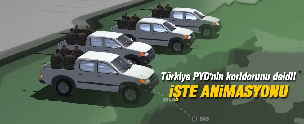 Türkiye PYD'nin koridorunu deldi! İşte animasyonu!