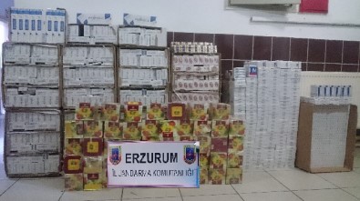 Erzurum'da 21 Bin 700 Paket Kaçak Sigara Ele Geçirildi