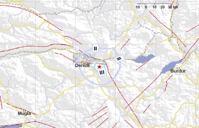 Denizli'de 3,5 Büyüklüğünde Deprem