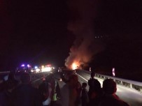 Başkent'te Seyir Halindeki Yolcu Otobüsü Alev Alev Yandı