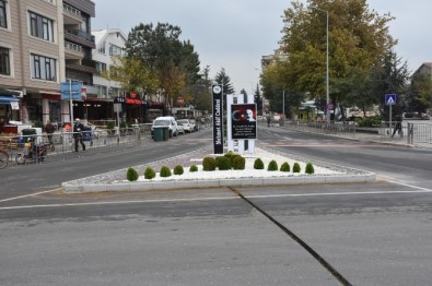 Düzce'de Caddelerde Peyzaj Çalışmaları